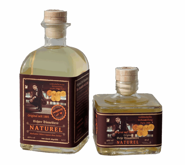Echt Dünnebiers Naturel Bitter ohne Zucker 0,25l / 40% | Grundpreis 90 € / L